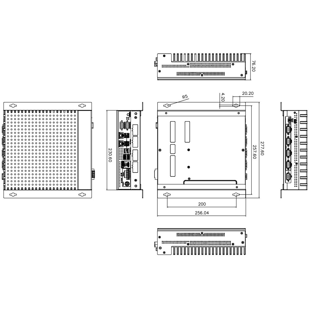 Embedded PC TANK-XM810-i3BC-R12 Skizze