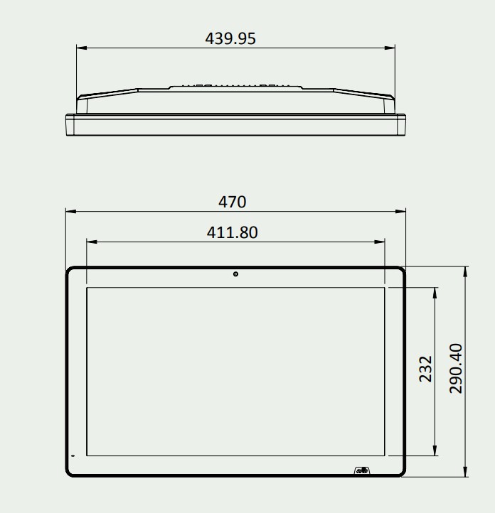 Panel PC AFL3-W22C-ADLP-i7/8G-R10 Maße 1 Panel PC AFL3-W22C-ADLP-i7/8G-R10 Maße 1