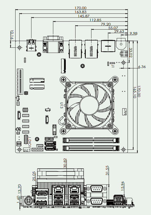 Mini-ITX Board KINO-ADLPS-i3-R10 dim Mini-ITX Board KINO-ADLPS-i3-R10 dim