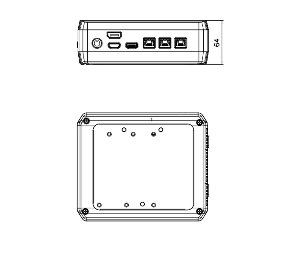 TANGO-7010-i7AWC-R10 Embedded PC Maße TANGO-7010-i7AWC-R10 Embedded PC Maße