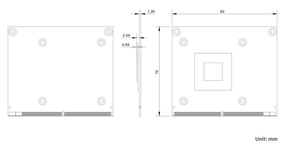 MXM-A1000-R10 Grafikkarte Abmessungen
