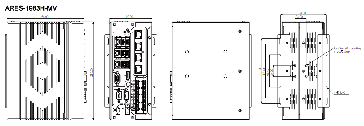 Box-PC ARES-1983H-MV R1.0 Dim Box-PC ARES-1983H-MV R1.0 Dim