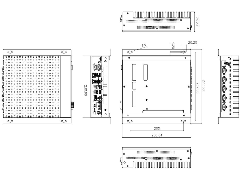 TANK-XM811-i7AC-R10 Embedded PC Skizze TANK-XM811-i7AC-R10 Embedded PC Skizze