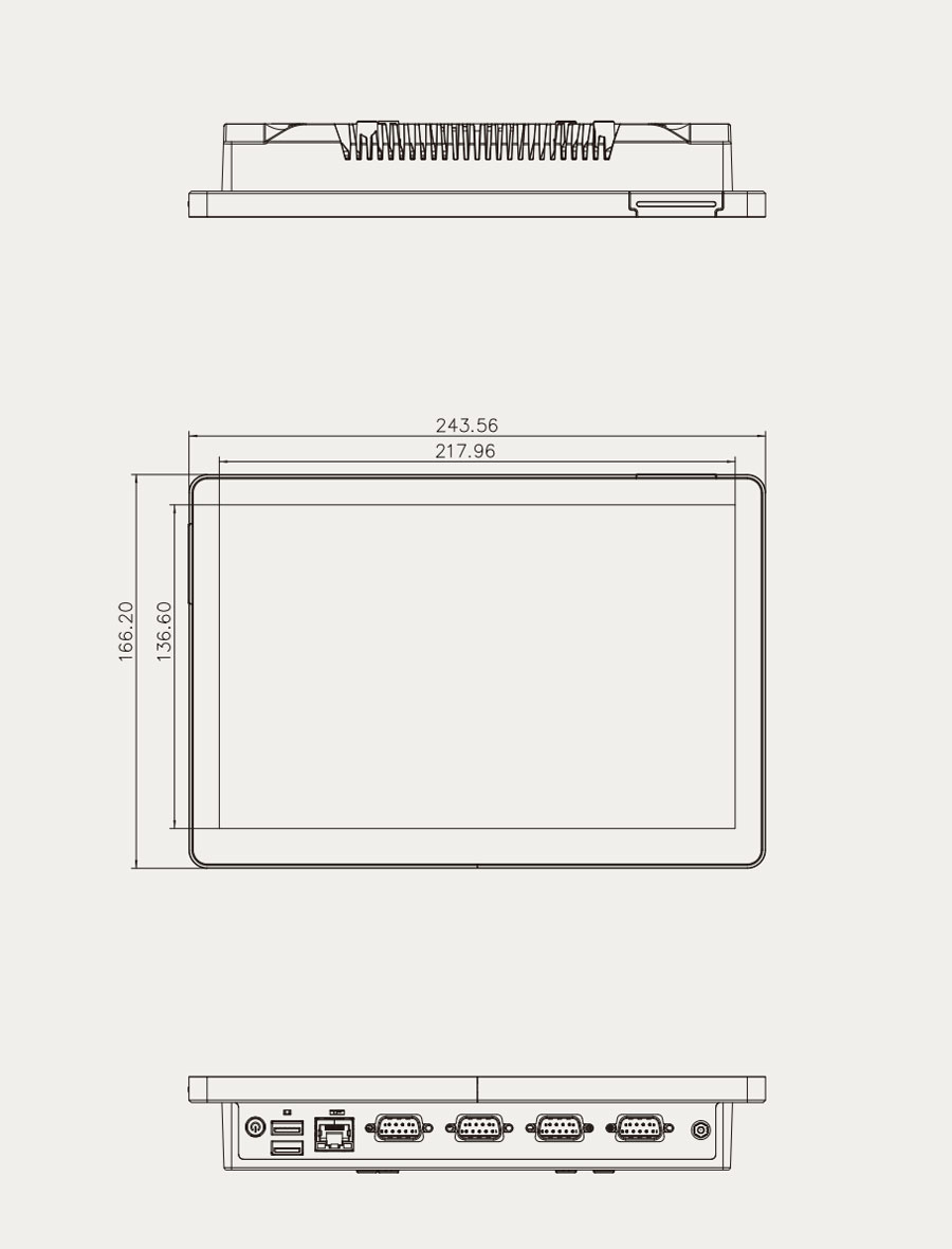 AFL4-W10-EHL-J1/8G-R10 Panel PC Skizze1 AFL4-W10-EHL-J1/8G-R10 Panel PC Skizze1