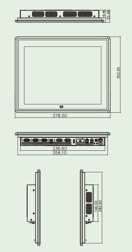 Panel PC PPC2-C15-EHL-J1/8G-R11 dim 1 Panel PC PPC2-C15-EHL-J1/8G-R11 dim 1